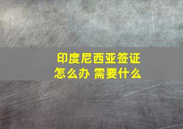 印度尼西亚签证怎么办 需要什么